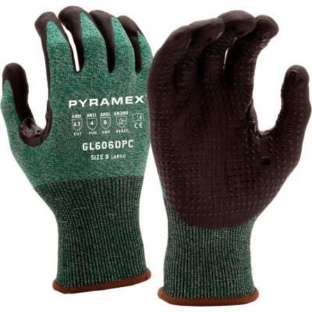 PYRAMEX Nitrile Gloves, 18G A3 Dots Thumb Saddle, Size Large - Pkg Qty 12 GL606DPCL